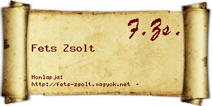 Fets Zsolt névjegykártya